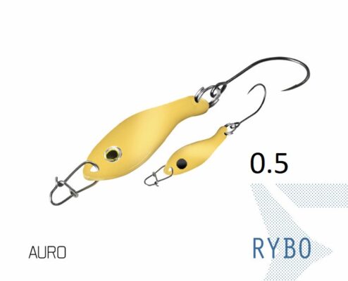 Блешня ложка Spoon Delphin RYBO 0.5g AURO Гачок №8