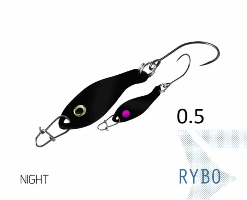 Блешня ложка Spoon Delphin RYBO 0.5g NIGHT Гачок №8 Snap