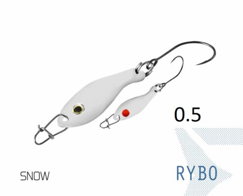 Блешня ложка Spoon Delphin RYBO 0.5g SNOW Гачок №8 Snap