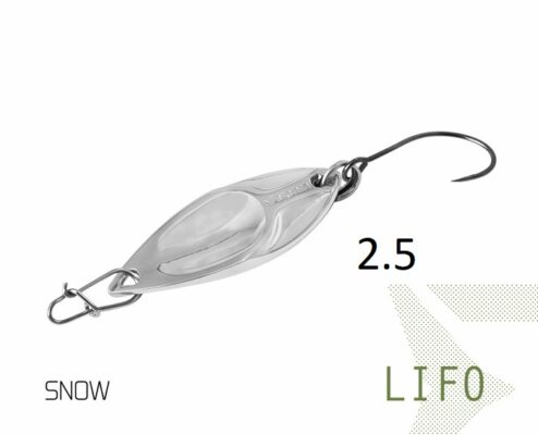 Блешня ложка Spoon Delphin LIFO 2.5g SNOW Гачок №8 Snap