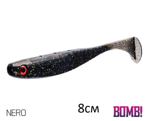 Силіконова рибка Lure BOMB Rippa 8см/5шт NERO