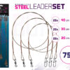 Набір стальних поводків 75шт BOMB 20 30 40cm / 9kg / 7 волокон