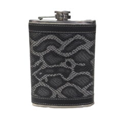 Фляга 9oz шкіра чорна нерж мод1079