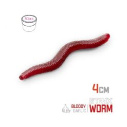 Силіконовий їстівний черв'як Delphin B StinxWORM Часник 4см/50шт / BLOODY