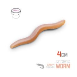 Силіконовий їстівний черв'як Delphin B StinxWORM Креветка 4см/50шт / SKINY