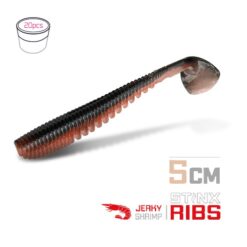 Силіконовий їстівний віброхвіст Delphin B StinxRIBS Креветка 5см/20шт / JERKY