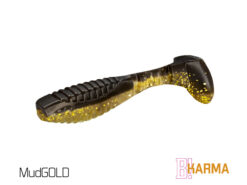 Силіконова їстівна рибка Delphin KARMA UVs 10cm/5шт MudGOLD