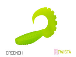 Силіконовий їстівний твістер Delphin TWISTA UVs 8cm/5шт GREENCH