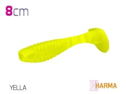 Силіконова їстівна рибка Delphin KARMA UVs 8cm/5шт YELLA
