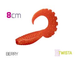 Силіконовий їстівний твістер Delphin TWISTA UVs 8cm/5шт BERRY