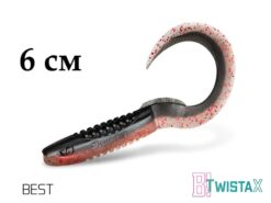 Силіконовий їстівний твістер Delphin TwistaX Eeltail UVs 6cm/5шт BEST