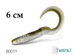 Силіконовий їстівний твістер Delphin TwistaX Eeltail UVs 6cm/5шт BOOTY