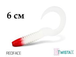 Силіконовий їстівний твістер Delphin TwistaX Eeltail UVs 6cm/5шт RedFACE