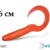 Силіконовий їстівний твістер Delphin TwistaX Eeltail UVs 6cm/5шт BERRY