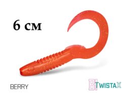 Силіконовий їстівний твістер Delphin TwistaX Eeltail UVs 6cm/5шт BERRY