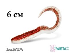 Силіконовий їстівний твістер Delphin TwistaX Eeltail UVs 6cm/5шт DeadSNOW