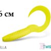Силіконовий їстівний твістер Delphin TwistaX Eeltail UVs 6cm/5шт YELLA