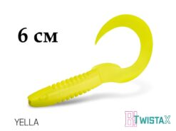 Силіконовий їстівний твістер Delphin TwistaX Eeltail UVs 6cm/5шт YELLA