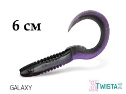 Силіконовий їстівний твістер Delphin TwistaX Eeltail UVs 6cm/5шт GALAXY