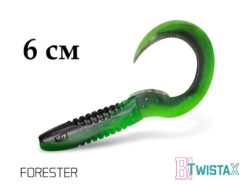 Силіконовий їстівний твістер Delphin TwistaX Eeltail UVs 6cm/5шт FORESTER